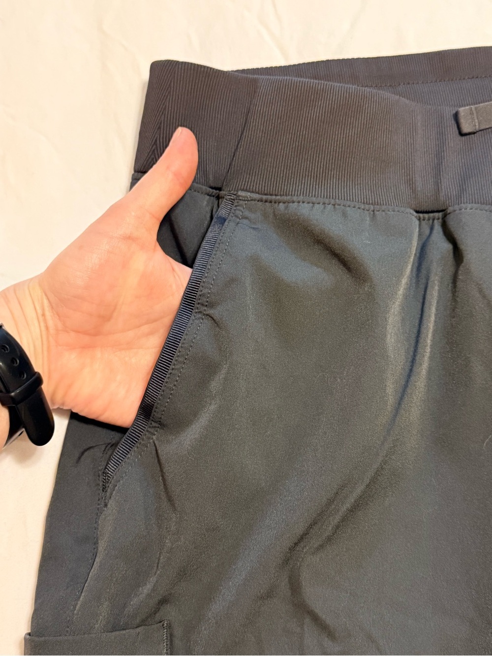 WhisperLite Cargo Scrub/Jogger Pants with Drawstring Waist | Pewter - Picture 3 of 11